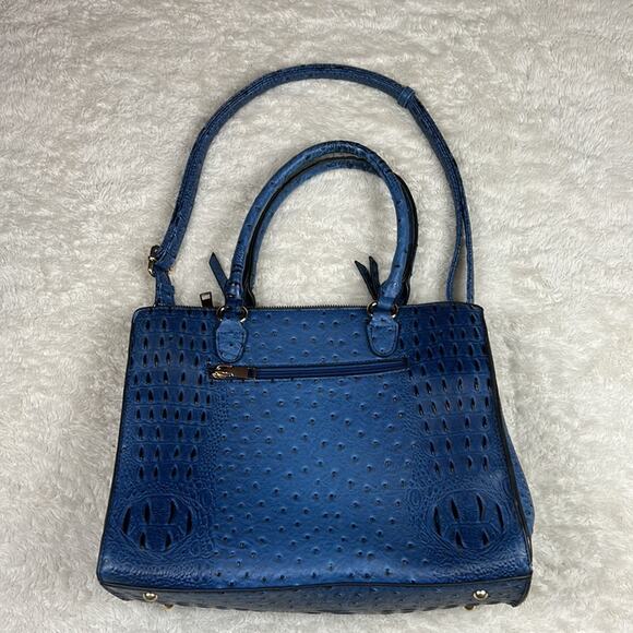 Unbranded large blue croc embossed faux leather convertible shoulder handbag - Picture 2 of 15